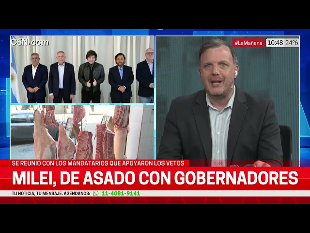 ⁣CAÍDA del CONSUMO de CARNE: MILEI COME ASADO con los GOBERNADORES