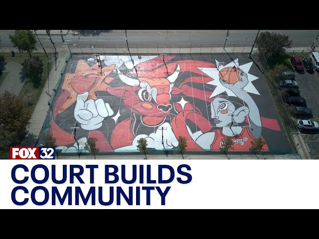 ⁣Bulls-themed basketball court in Little Village aims to unite, uplift community