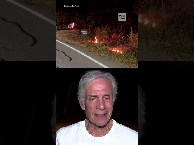 ⁣Political campaign signs supporting Democrats set on fire outside Massachusetts home #politics