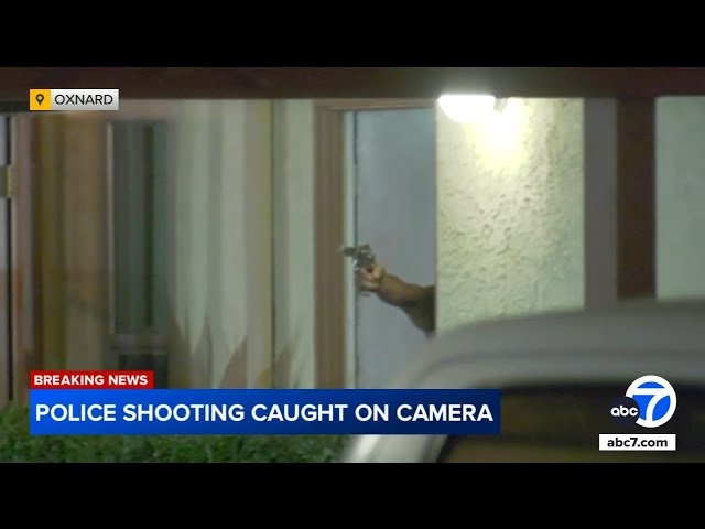 ⁣Oxnard police shoot man after he points gun at officers, video shows