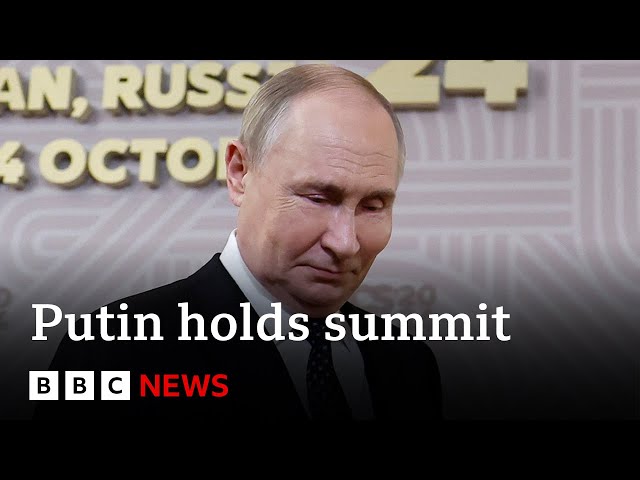 ⁣Vladmir Putin greats leaders at Brics summit in Russia | BBC News