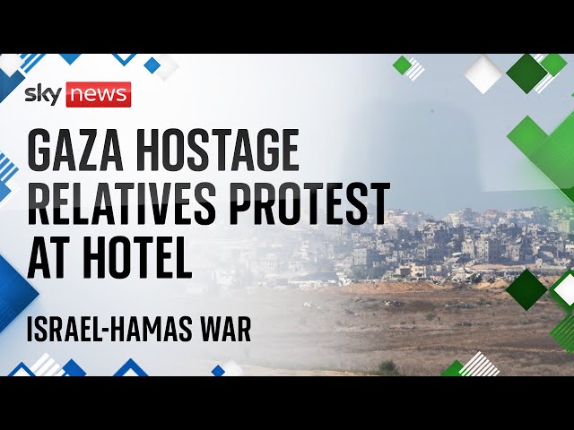 ⁣Watch: Relatives of hostages held in Gaza gather outside hotel in Tel Aviv