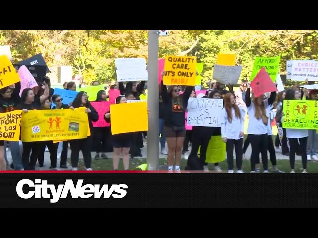 ⁣Private daycare operators in Ontario protest changes to funding model