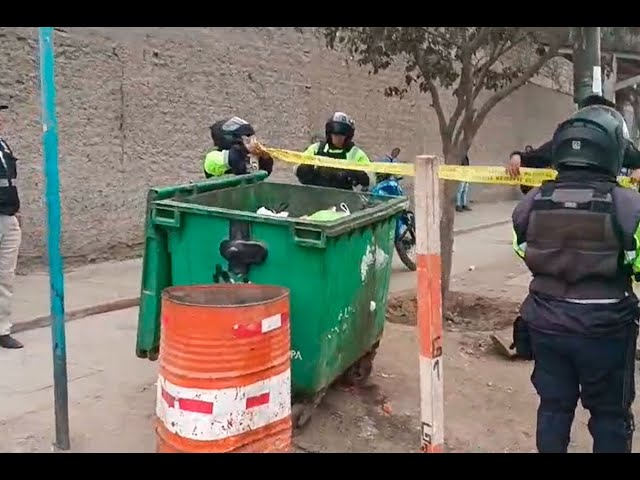 ⁣¡Macabro! Hallan dos brazos calcinados en un contenedor de basura en Huachipa