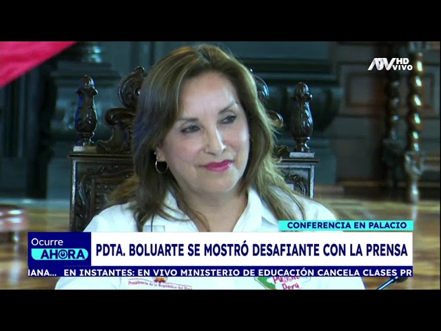 ⁣Presidenta Boluarte se mostró desafiante con la prensa en conferencia realizada en Palacio