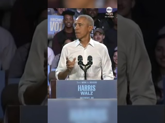 ⁣Eminem introduces Barack Obama at Kamala Harris rally in Detroit