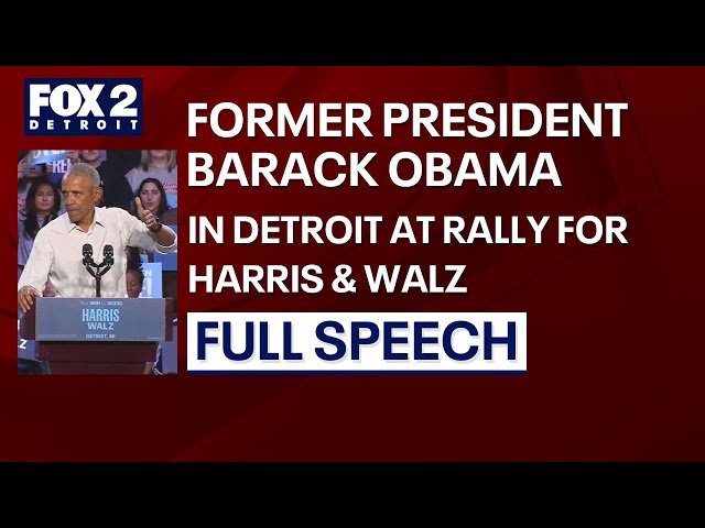 ⁣Full speech: Former President Obama rallies for Harris in Detroit