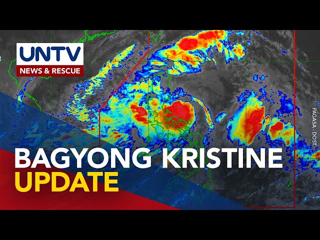 ⁣Bagyong Kristine, napanatili ang lakas; bagyo bahagyang bumilis