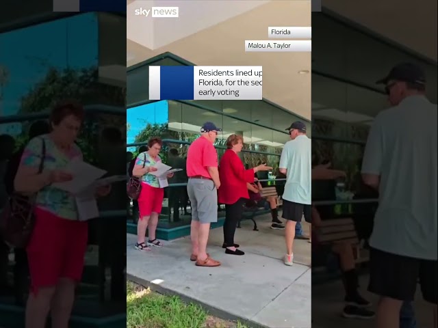 ⁣Americans queue in early election voting