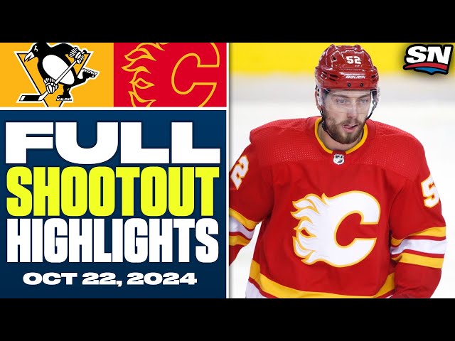 ⁣Pittsburgh Penguins at Calgary Flames | FULL Shootout Highlights - October 22, 2024