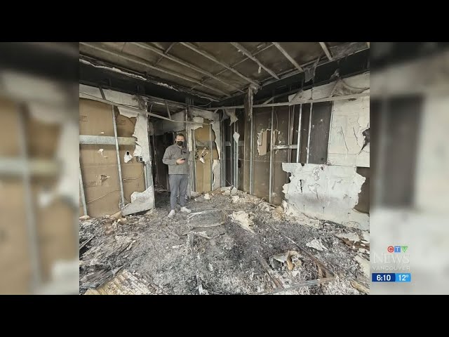 ⁣Vancouver tenant gets look inside his suite after massive fire