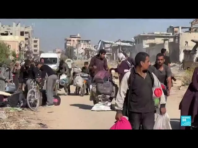 ⁣Dans le nord de Gaza, des Palestiniens terrifiés fuient l'offensive israélienne • FRANCE 24