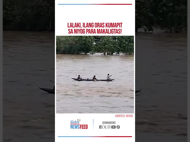 ⁣Lalaking kumapit sa niyog, inabot nang ilang oras bago na-rescue | GMA Integrated Newsfeed