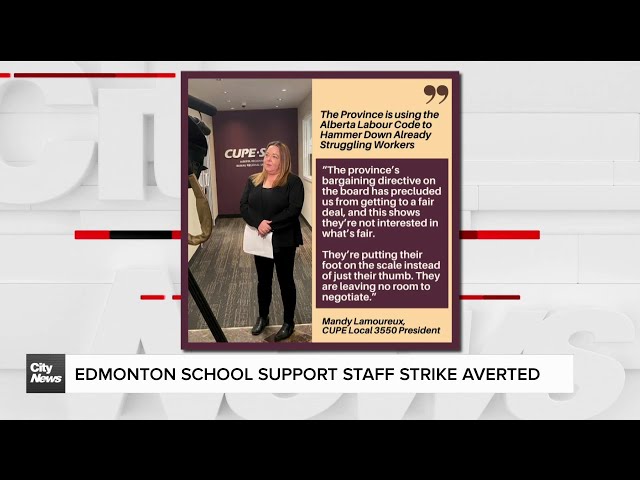 ⁣Edmonton Public School support staff strike averted