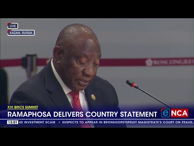 ⁣XVI Brics Summit | Ramaphosa delivers country statement