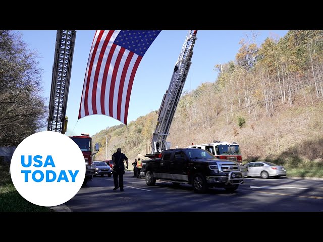 ⁣Hundreds mourn firefighter killed rescuing others during Helene | USA TODAY