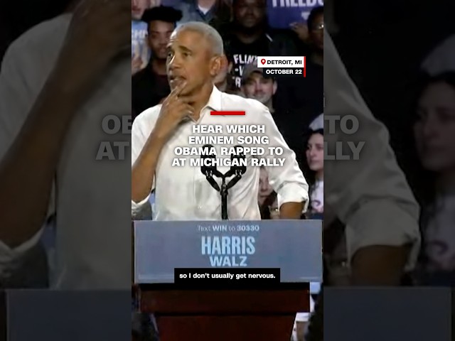 ⁣Hear which Eminem song Obama rapped to at Michigan rally