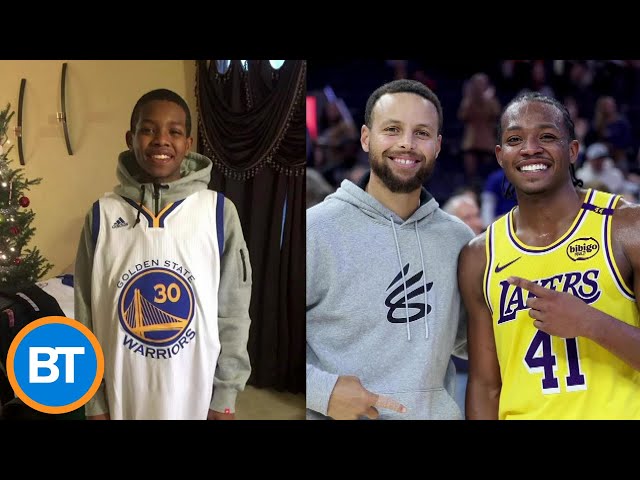 ⁣LA Lakers rookie Quincy Olivari gets emotional meeting Steph Curry