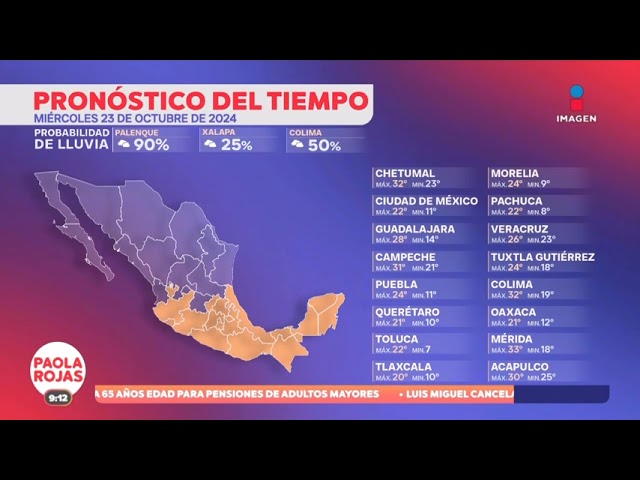 ⁣Pronóstico del tiempo | 23 octubre de 2024