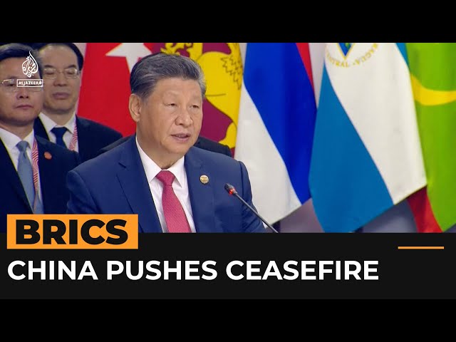 ⁣Chinese President Xi pushes for Gaza ceasefire at BRICS meeting | AJ #shorts