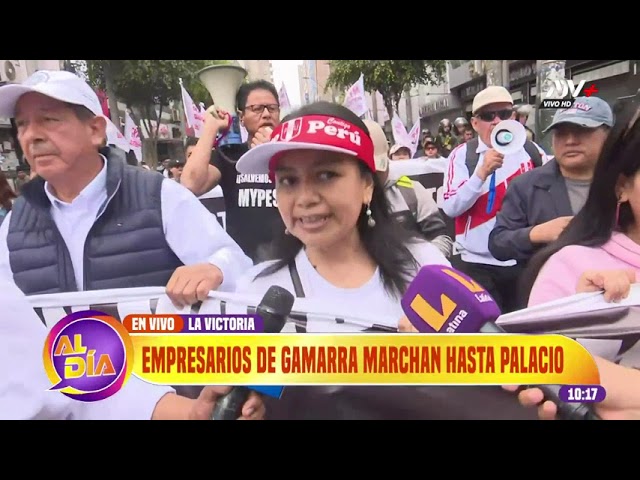 ⁣Paro nacional: Empresarios de Gamarra empiezan marcha hacia Palacio de Gobierno