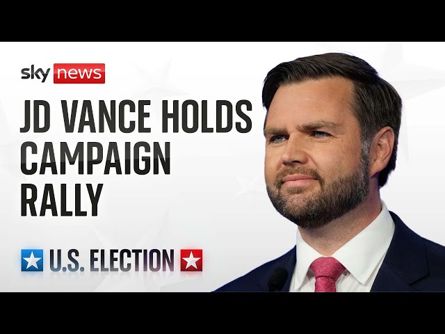 ⁣Watch: Republican VP nominee JD Vance holds US election campaign rally in Las Vegas