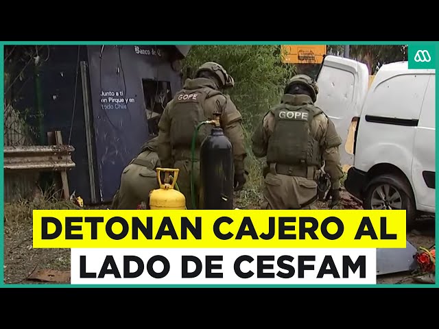 ⁣Detonan cajero al lado de Cesfam en Pirque