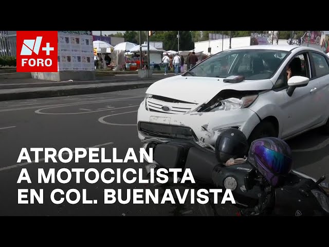 ⁣Automovilista atropella a mujer motociclista, en la colonia Buenavista, CDMX - Expreso de la Mañana