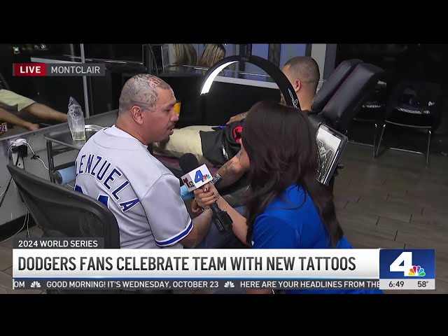 ⁣Dodgers fans celebrate team with new tattoos