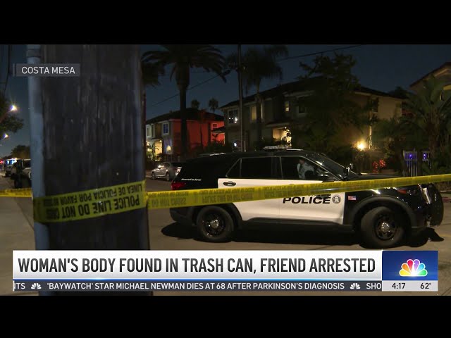 ⁣Woman's body found in trash can in Costa Mesa