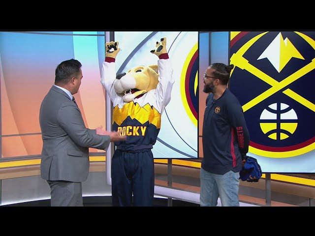 ⁣Denver Nuggets mascot Rocky visited the CBS Colorado Mornings studios