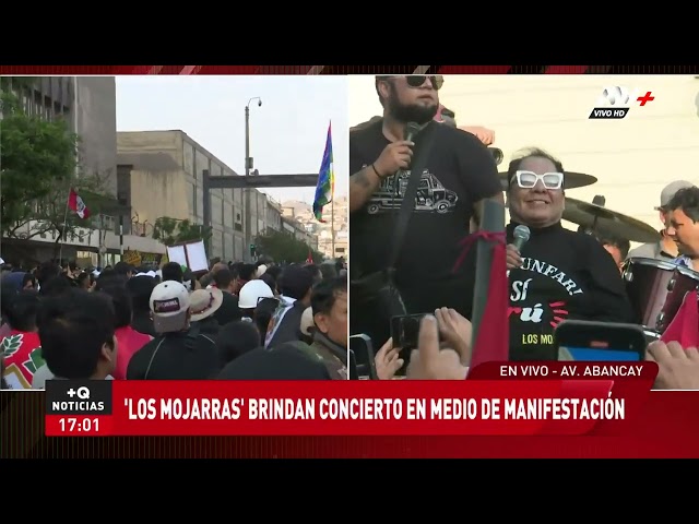 ⁣"Los Mojarras" realizan concierto para manifestantes reunidos frente al Congreso