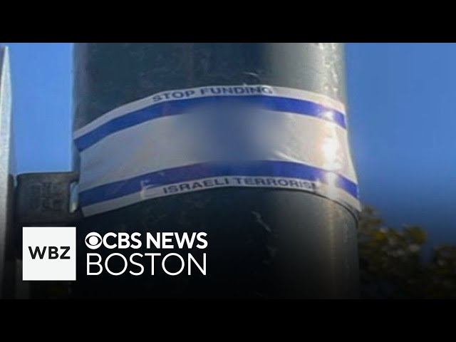 ⁣Police investigate antisemitic stickers in Brookline, Cambridge