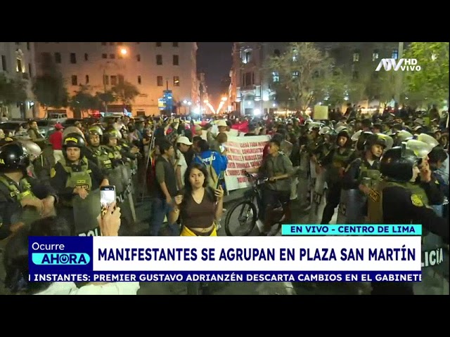 ⁣Paro de transportistas: manifestantes se agrupan en plaza San Martín