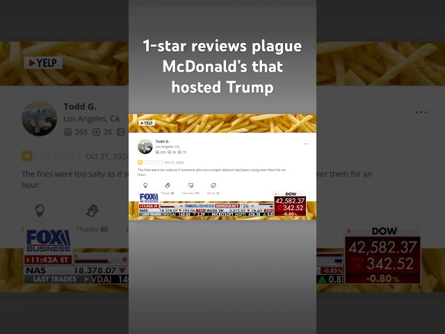 ⁣McDonald’s that hosted Trump hit with slew of bad reviews on Yelp #shorts