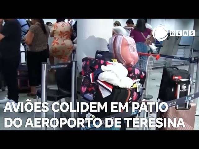 ⁣Aviões colidem em pátio do aeroporto de Teresina