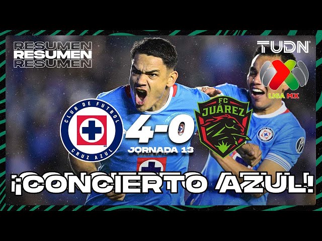 ⁣Resumen y goles | Cruz Azul 4-0 FC Juárez | Liga Mx -AP2024 - J13 | TUDN