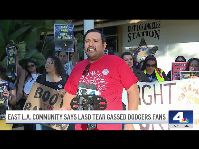 ⁣East LA community calls out LASD over Dodgers celebrations