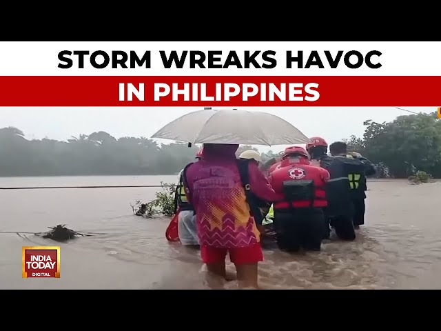 ⁣Philippines Storm: People Moved To Safety After Storm Triggers Floods