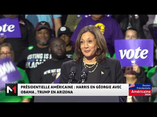 ⁣Présidentielle américaine : Harris en Géorgie avec Obama, Trump en Arizona