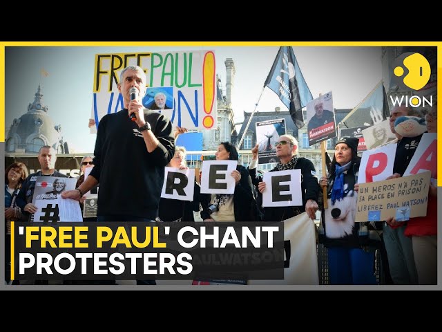 ⁣Protesters In Paris Demand Release Of Sea Shepherd Founder Paul Watson