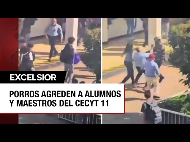 ⁣Porros irrumpen en el Cecyt 11 del IPN y golpean a alumnos y profesores