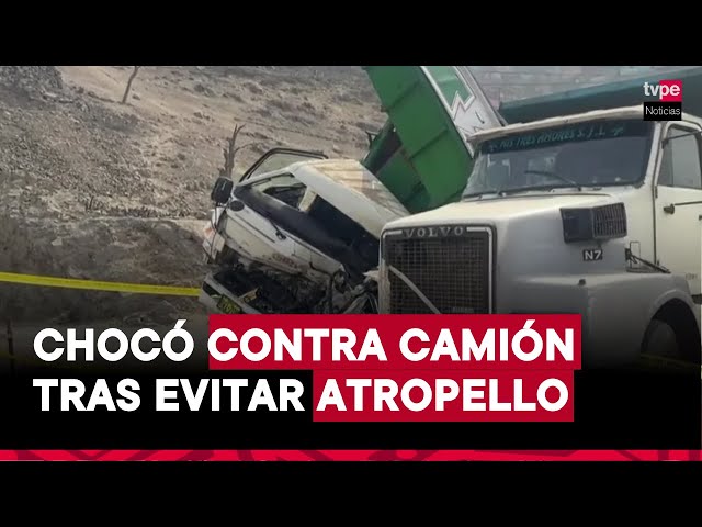 ⁣Carabayllo: choque de camiones dejó dos muertos