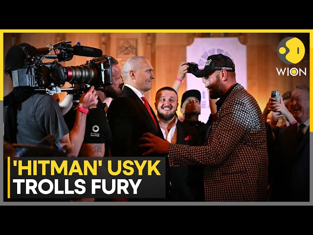 ⁣Usyk Asks Fury to Sign Photo of Him Being Punched In The Face | WION Sports