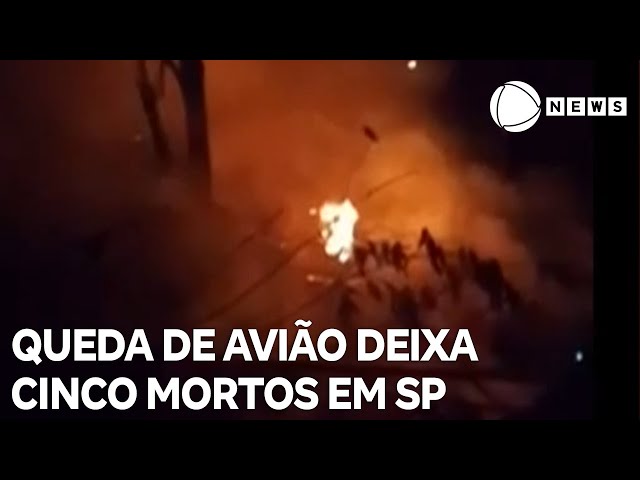 ⁣Queda de avião de pequeno porte deixa cinco mortos no interior de SP