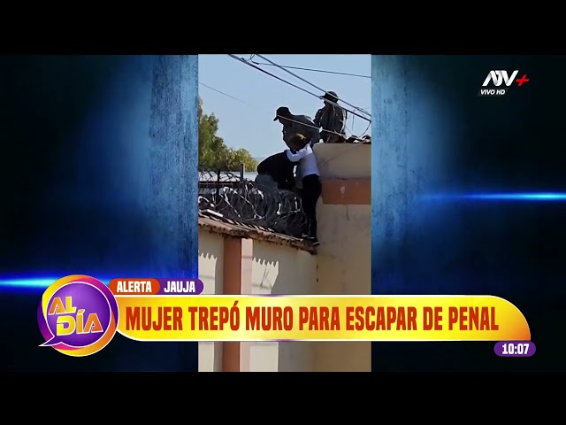 ⁣Mujer trepó un muro para intentar escapar de un penal en Jauja