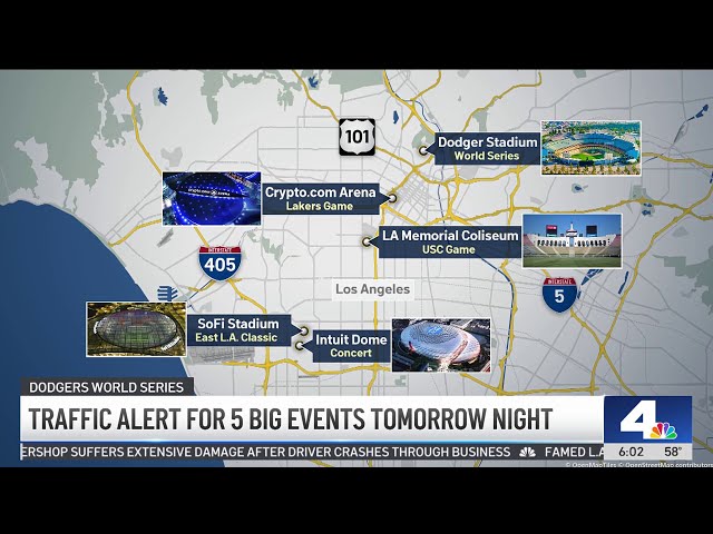 ⁣Traffic alert for 5 big events Friday night