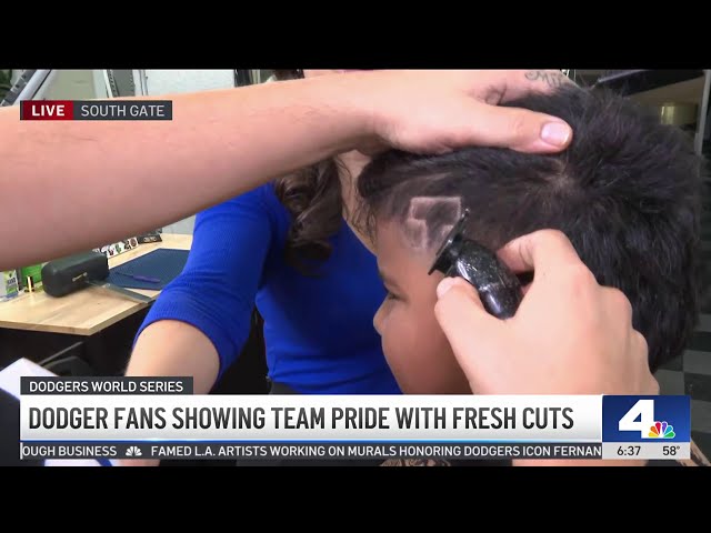 ⁣Dodger fans showing team pride with fresh cuts