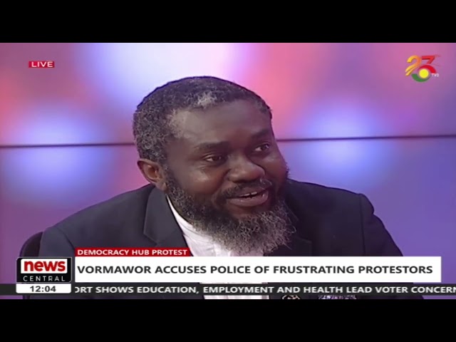 ⁣Democracy Hub Protest: Vormawor Accuses Police of Frustrating Protestors