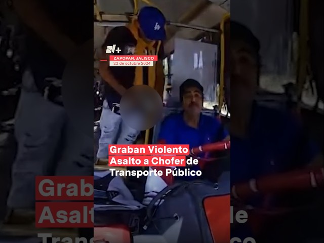 ⁣Graban violento asalto a chofer de transporte público #nmas #shorts